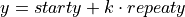 y = starty + k \cdot repeaty